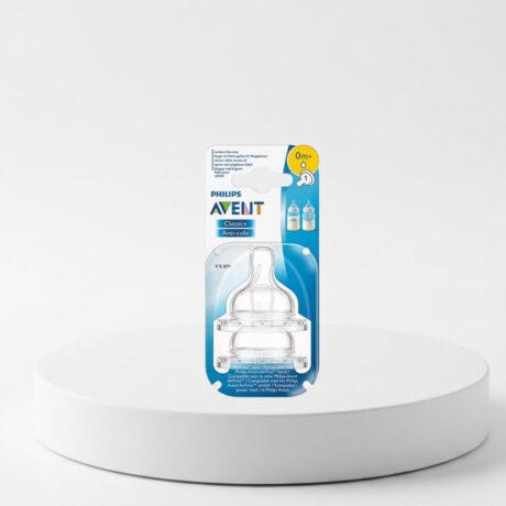 Avent Classic Plus 0M+ Newborn Silicone Teat 2Pcs SCF63127