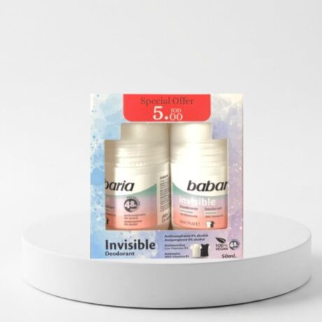 Babaria Deodorant Roll On Invisible – 50ml2 Offer