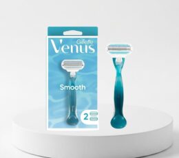 Gillette Venus Smooth Refillable Women Razor + Head Refiller 2Pcs