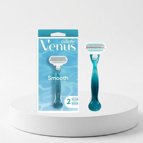 Gillette Venus Smooth Refillable Women Razor + Head Refiller 2Pcs